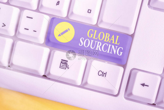 GlobalSourcing商业图片展示从全球商品市场寻找来源做法的文字符号图片