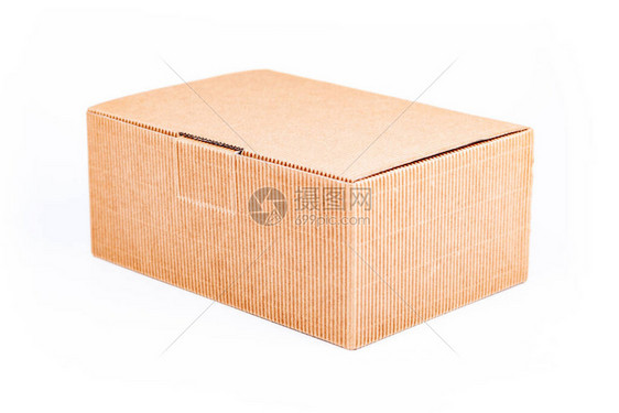 简单的个小棕色瓦楞纸板送货纸箱图片