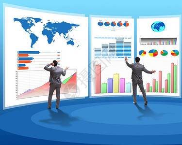 商业图表和财务可视化概念业务图背景图片