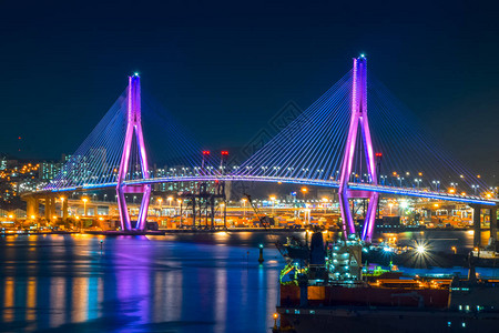 釜山海港大桥釜山市夜景图片