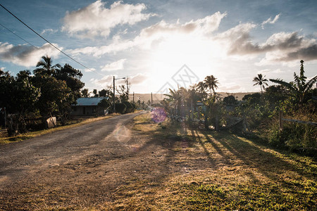 汤加王国农村地区一个小村图片