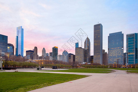 美国伊利诺伊州芝加哥市下城图片