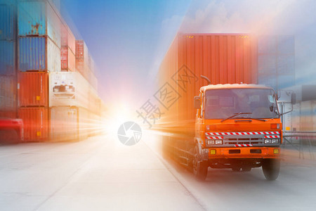 用于快速高运输和运输物流背景概念的集装箱货物模图片