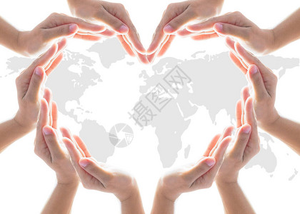 国际合作慈善援助友谊和世界保护概念图片