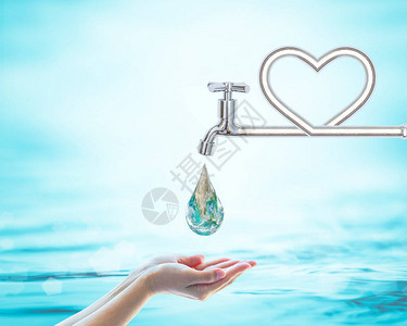 保存水和世界环境保护概念图片