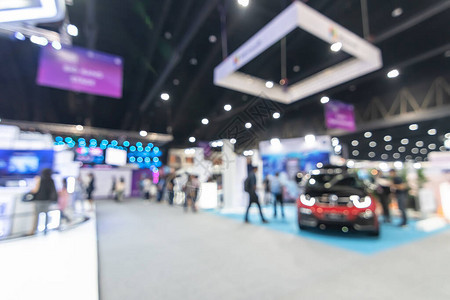 展览活动大厅模糊了车辆交易会业务世界或国际汽车博览会展示汽车展的背景背景图片