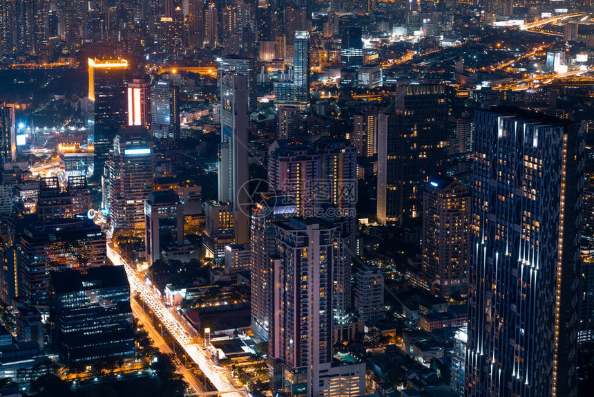 曼谷商业区夜景图片