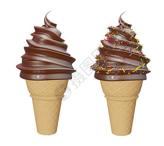 一套收集软服务冰淇淋的巧克力冰淇淋背景图片