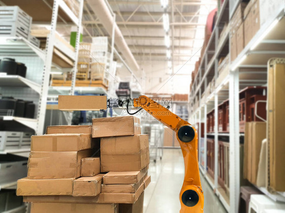 人工智能机械臂智能机器人服务用于在货架上存货的商图片