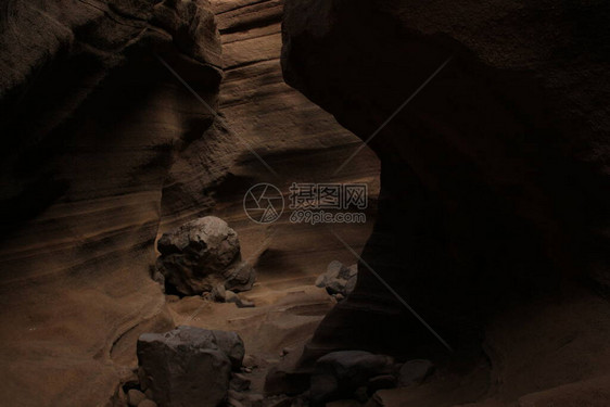 大加那利岛著名火山峡谷的壮丽景色图片