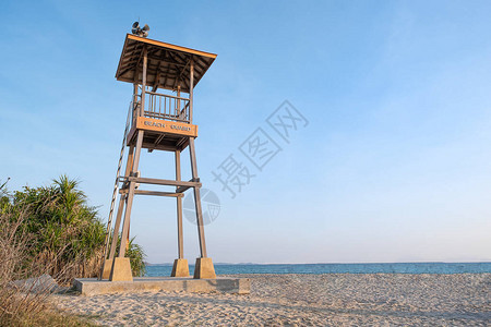 泰国东部最美丽的海岸线的蓝天和绿海风景明亮一片宁静的松图片