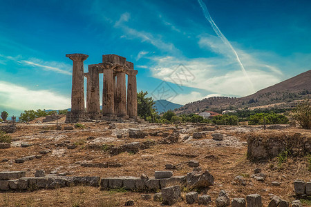 希腊Peloponnese半岛古代科林斯图片