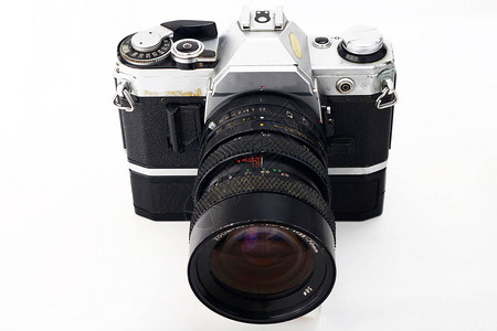照片来自古老的单一镜头反射镜或SLR摄影机图片
