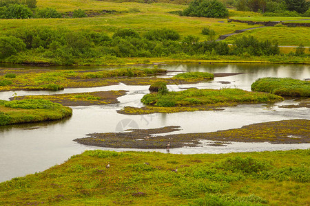 冰岛Thingvelllillir公园最大的自然湖图片
