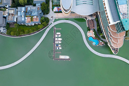俯视湖边的游艇照片摄于苏州图片