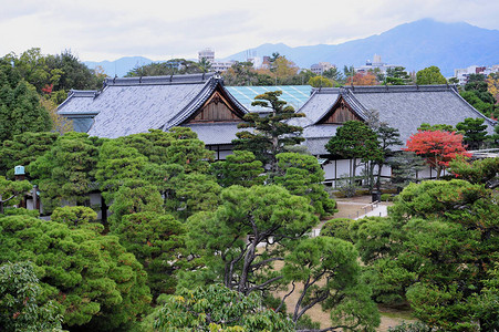 秋季日本花园的壮丽景色美丽的树木和古老的日本传统寺庙日本秋天的梦幻般的旅游目的地秋季户外秋天的花园图片