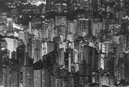 香港城市鸟瞰夜景图片