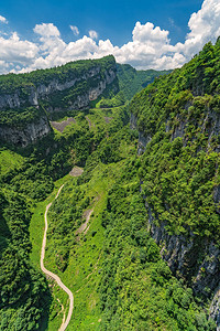 重庆长江重庆武隆县龙水峡裂隙公园峡谷与喀斯特石灰背景