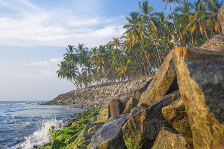 印度喀拉邦瓦尔卡拉海滩周围美图片