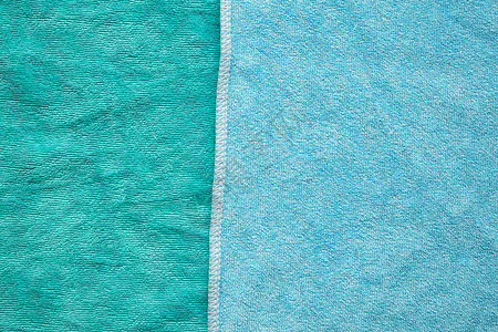 绿毛巾和蓝色毛巾布质图片