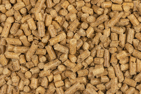 棕色木丸纹理背景天然木屑堆有机生物燃料来自锯末的替代生物燃料猫砂一图片