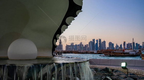 Qatar首都城市地标的背景图象图片