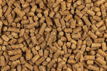 棕色木丸纹理背景天然木屑堆有机生物燃料来自锯末的替代生物燃料猫砂一图片
