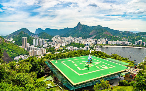 巴西里约热内卢乌尔卡山直升机停图片