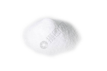 在白色背景隔绝的赤藓糖醇堆前视图白色背景上的糖替代品孤立在白色背景图片