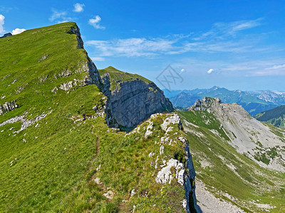 和在UriAlps山体中的全景图片