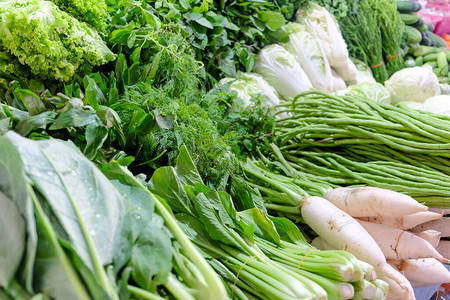 泰国当地市场新里普有机蔬菜图图片