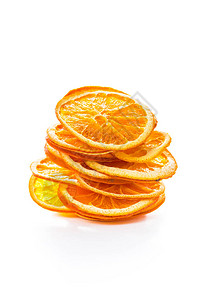干橙片干橘子肉桂和冬季香水之星孤立于白色背景图片