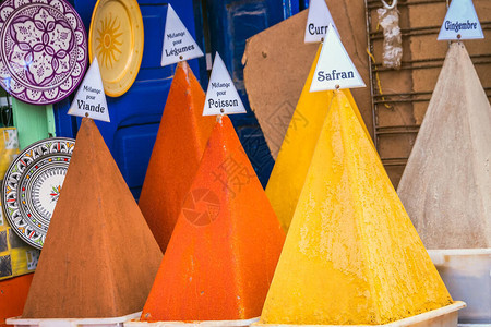 在摩洛哥Essaouira的传统摩洛哥市场Sou图片