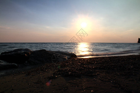 金海日落景观全景背景自然图片