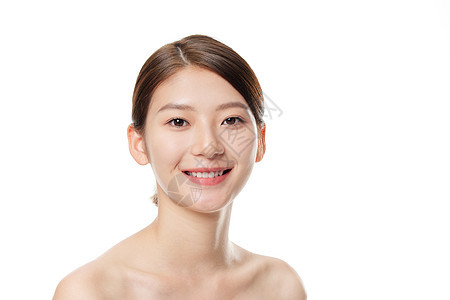 青年女性美妆护肤面部展示图片