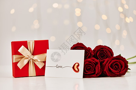 情人节玫瑰礼物盒背景图片