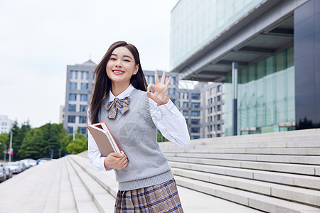 穿校服的美女学生图片