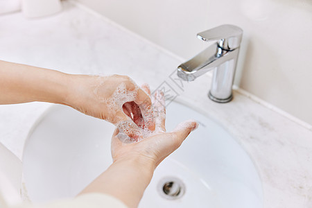 七步洗手法洗手消毒步骤特写图片