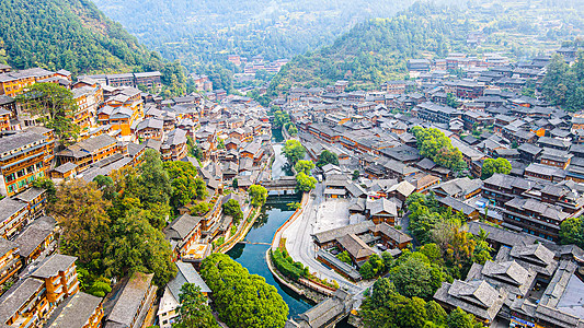 贵州省博物馆4A景区西江千户苗寨航拍背景