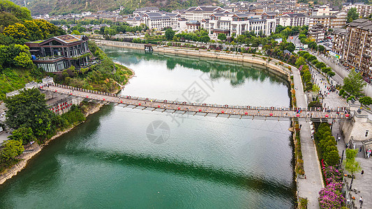 百年古酒贵州茅台镇河流上的桥梁背景
