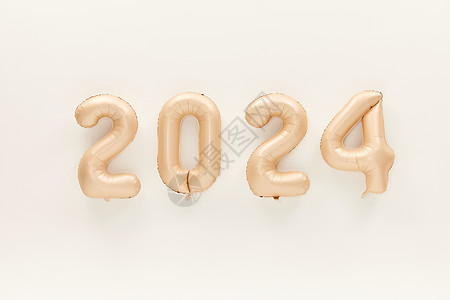 2024数字气球新年概念图片