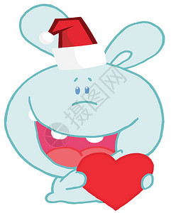 有心脏的圣诞节浪漫兔宝图片