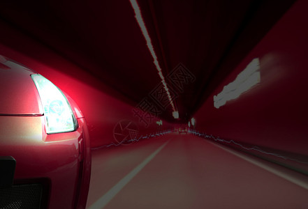 车速度隧道中跑车的特写图像背景
