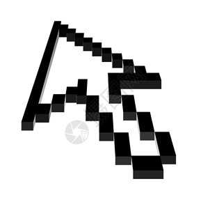 白色上隔离的动态黑计算机箭头概念图片