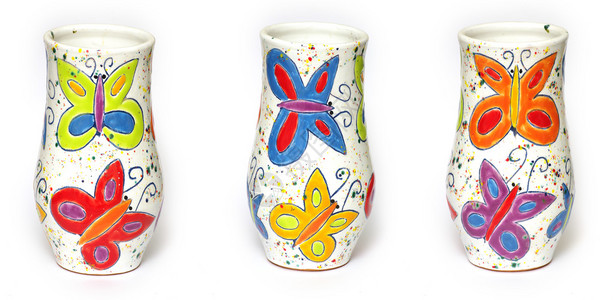 陶瓷彩绘花瓶工艺美术背景图片