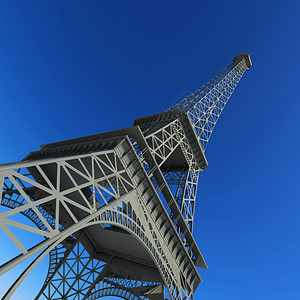 巴黎的艾菲尔铁塔蓝色背图片