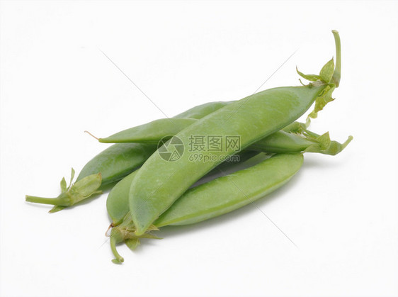 豌豆荚在白色背景上的图片图片