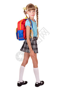 穿制服带背包的女学生图片