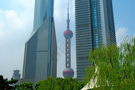 上海浦东商业城市摩天大楼林立背景图片
