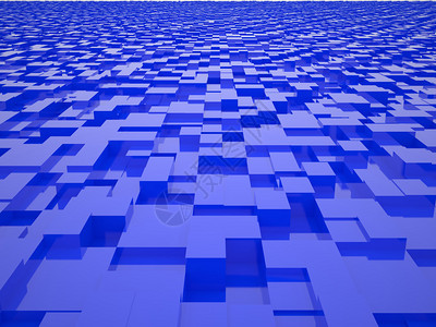 蓝色抽象城市的3d渲染图片